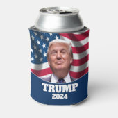 米国国旗2024とドナルド・トランプ写真 缶クーラー (缶裏面)