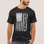 米国国旗7月4日アメリカ赤白青ストライプ Tシャツ (正面)