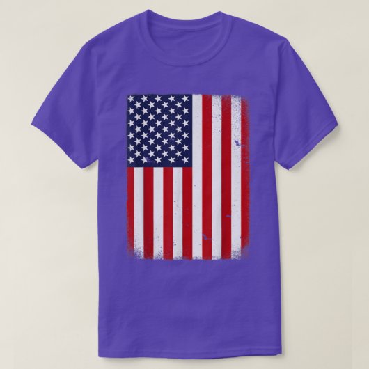 米国国旗7月4日アメリカ赤白青星Str Tシャツ (デザイン正面)