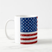 米国国旗7月4日グリッター コーヒーマグカップ (左)