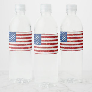 米国国旗7月4日グリッター ペットボトルラベル