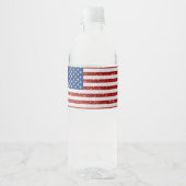 米国国旗7月4日グリッター ペットボトルラベル (正面)
