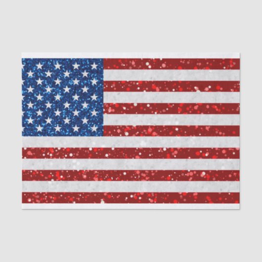 米国国旗7月4日グリッター 薄葉紙 (正面)