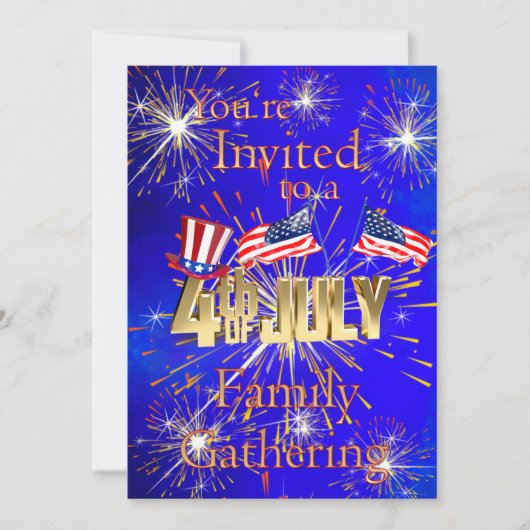 米国国旗7月4日ファミリー懇親会 招待状 (正面)