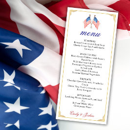 米国国旗7月4日愛国心結婚のメニュー メニュー