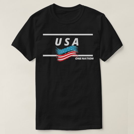 米国国旗7月4日 Tシャツ (デザイン正面)