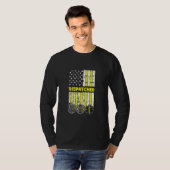 米国国旗911のオペレータが警察の発砲を派遣 Tシャツ (正面フル)