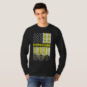米国国旗911オペレーター派遣元警察火災 Tシャツ (正面フル)
