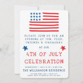 米国国旗 |おもしろいスタイル7月4日パーティー 招待状 (正面)
