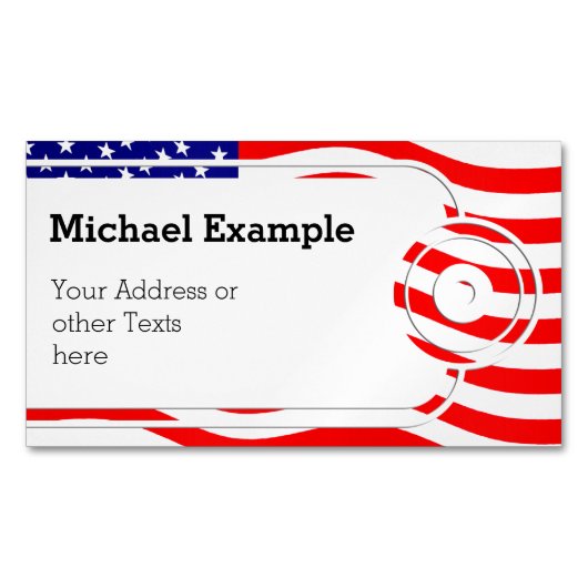 米国国旗 – アイディア マグネット名刺 (正面)
