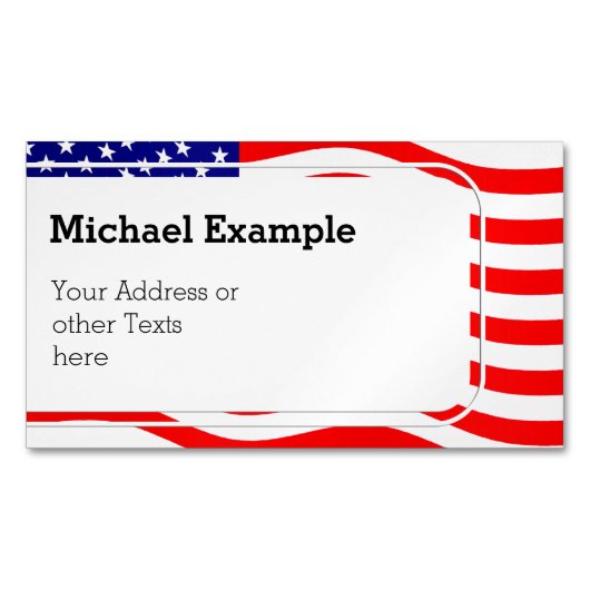 米国国旗 – アイディア マグネット名刺 (正面)