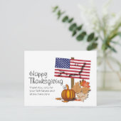 米国国旗 |アメリカの感謝祭 ポストカード (スタンド正面)