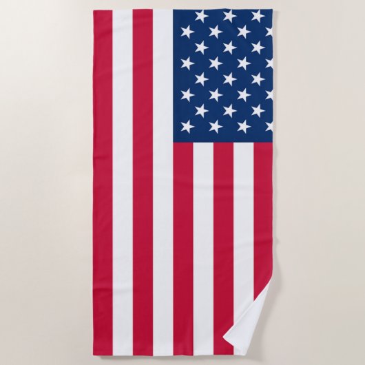 米国国旗 – アメリカ合衆国 – 愛国心 –  ビーチタオル (正面)