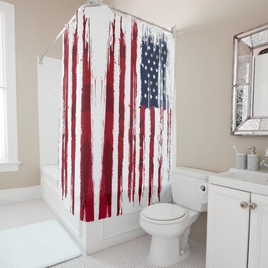 米国国旗 | アメリカ合衆国 | 愛国的な シャワーカーテン (インサイチュ)