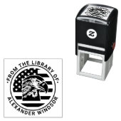 米国国旗、イーグルヘッドライブラリー図書名 セルフインキングスタンプ (インサイチュ)
