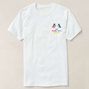 米国国旗 – ウクライナ国旗 – 我々はウクライナと共に立つ Tシャツ