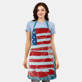 米国国旗 エプロン (着用した状態)