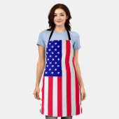 米国国旗 エプロン (着用した状態)