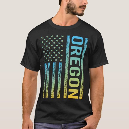 米国国旗 – オレゴン Tシャツ (正面)