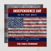 米国国旗 – クリンクルパーティー招待状 招待状 (正面/裏面)