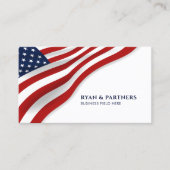 米国国旗 |コーナー |白い背景 名刺 (正面)