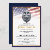 米国国旗/ゴールデンポリス役員退職パーティー 招待状 (正面/裏面)