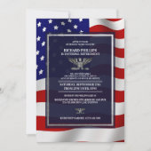 米国国旗/シルバーイーグル軍隊退職パーティー 招待状 (正面)