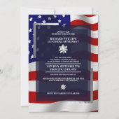米国国旗/シルバーオークリーフ軍隊退職パーティー 招待状 (正面)