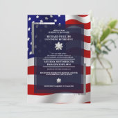 米国国旗/シルバーオークリーフ軍隊退職パーティー 招待状 (スタンド正面)