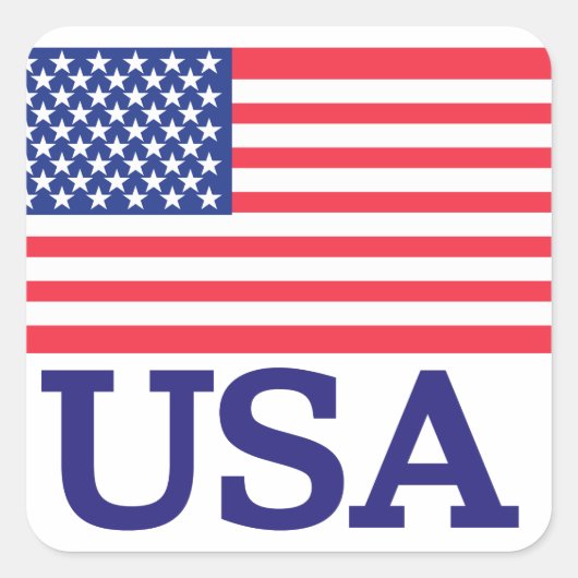 米国国旗 スクエアシール (正面)