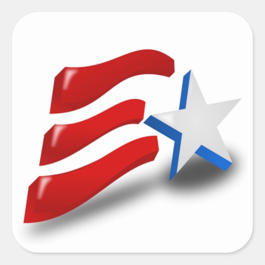 米国国旗 スクエアシール (正面)