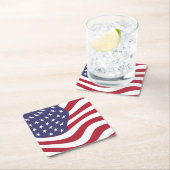 米国国旗 スクエアペーパーコースター (インサイチュ)