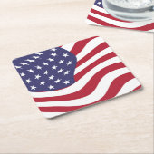 米国国旗 スクエアペーパーコースター (アングル)