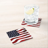 米国国旗 スクエアペーパーコースター (インサイチュ)