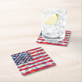 米国国旗 スクエアペーパーコースター (インサイチュ)