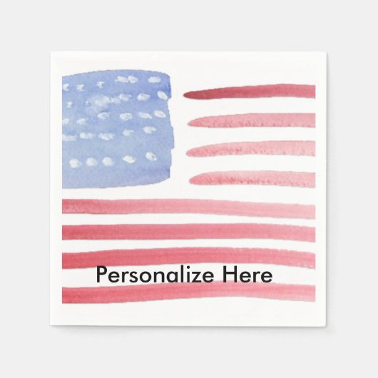 米国国旗 スタンダードカクテルナプキン (正面)