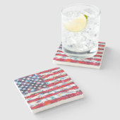 米国国旗 ストーンコースター (横)