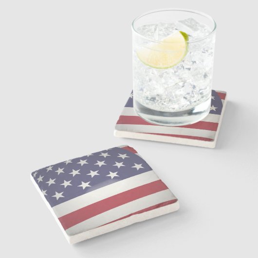 米国国旗 ストーンコースター (横)