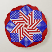 米国国旗 – ティーバッグ折り畳み1ラウンド装飾用クッション ラウンドクッション (裏面)