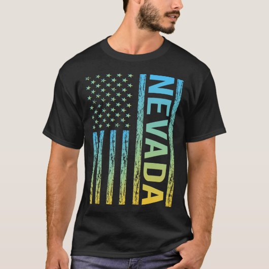 米国国旗 – ネバダ Tシャツ (正面)