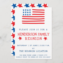 米国国旗 |ファミリ懇親会招待状