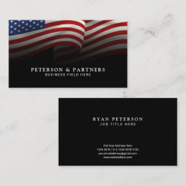 米国国旗 | ブラック 名刺