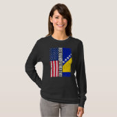 米国国旗・ボスニア・ヘルツェゴビナ最高の国旗 Tシャツ (正面フル)