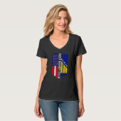 米国国旗・ボスニア・ヘルツェゴビナ最高の国旗 Tシャツ (正面フル)