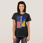 米国国旗・ボスニア・ヘルツェゴビナ最高の国母 Tシャツ (正面フル)