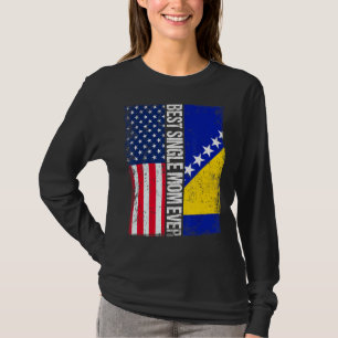 米国国旗・ボスニア・ヘルツェゴビナ最高の独身の国旗 Tシャツ
