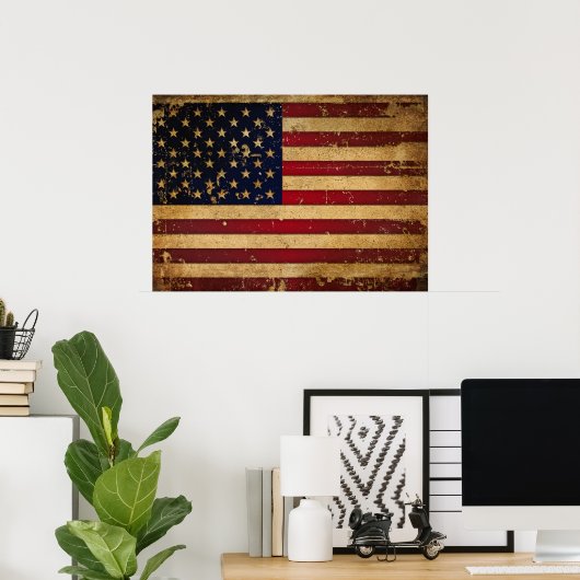 米国国旗 ポスター (ホームオフィス)