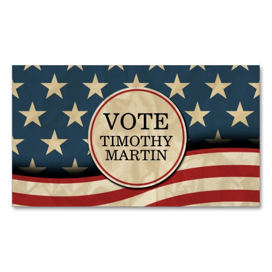 米国国旗 マグネット名刺 (正面)