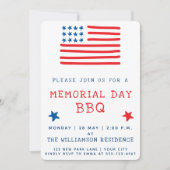 米国国旗 |メモリアルデーBBQ招待状 招待状 (正面)