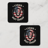 米国国旗、ライオンは羊ではない スクエア名刺 (正面/裏面)